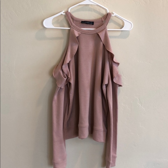 Cold Shoulder Dusty Pink Pullover - Picture 2 of 2